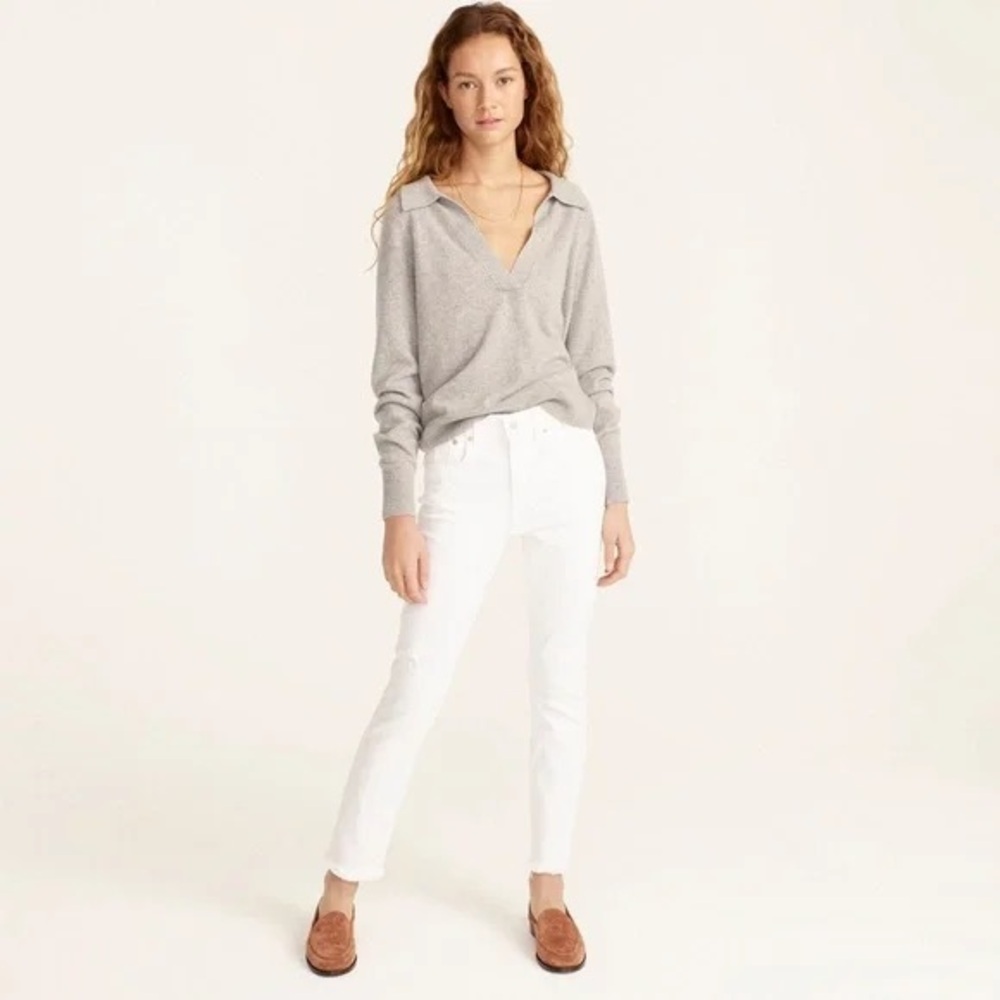 J Crew Slim Boyfriend White Jeans